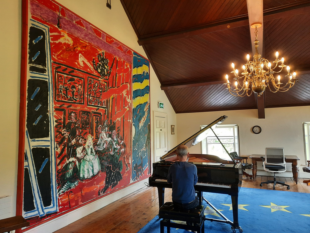 The Music Room in our Big House showing painting by Mick Cullen